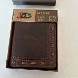 JUSTIN MEN'S FRONT POCKET CARD CASE WHIP STITCH
